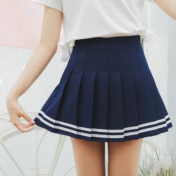 Популярная Мини Женская плиссированная юбка шорты с высокой талией белые трапециевидные короткие юбки школьная юбка шорты для женщин Saias