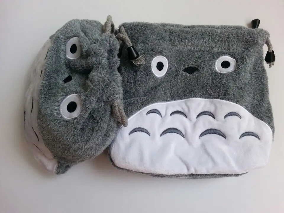 Totoro Маленький милый плюшевый мешок Мой сосед Тоторо плюшевые рюкзаки на кулиске сумка Pounch " x 7,8" Тоторо сумочка