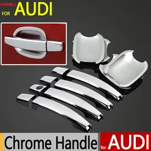 Car Handle Stickers For Audi A4 B8 Q3 Q5 Accessories Chrome Door Handle Cover 2009 2010 2011 2012 2013 2014 2015 Car Styling