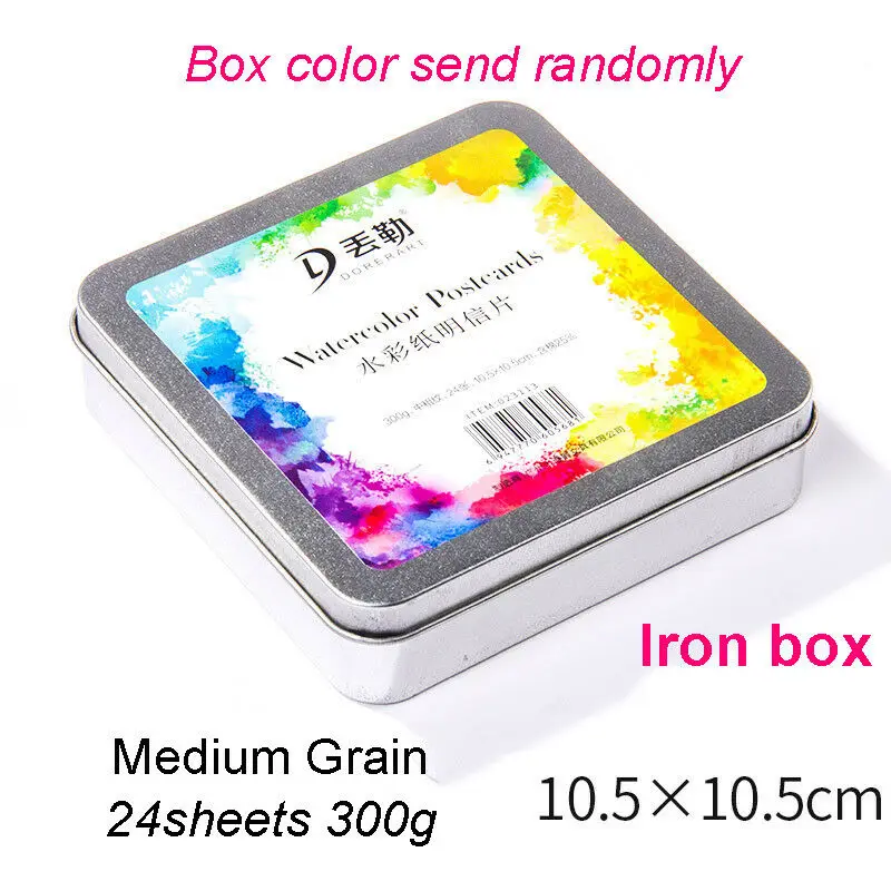 Square box-24sheets Креативный круглый акварельный бумажный коврик Водорастворимая бумага для рисования книг ручная роспись для школьных принадлежностей - Цвет: Square box-24sheets