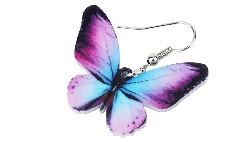 WEVENI акриловые большие яркие цветные серьги в виде бабочек, висячие серьги, ювелирные изделия новинки для женщин, девушек, девушек, подростков, аксессуары