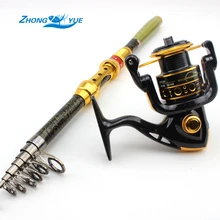 Lowest Profit 1.8-3.0M Carbon Telescopic Fishing Rod And 12BB Spinning Fishing Reel Fishing Tackle Set Kit Vara De Pesca