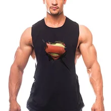 Майка для бодибилдинга, Мужская одежда для фитнеса, повседневные хлопчатобумажные рубашки без рукавов, Мужская открытая боковая майка с круглым вырезом и 3D-принтом, жилет для спортзала