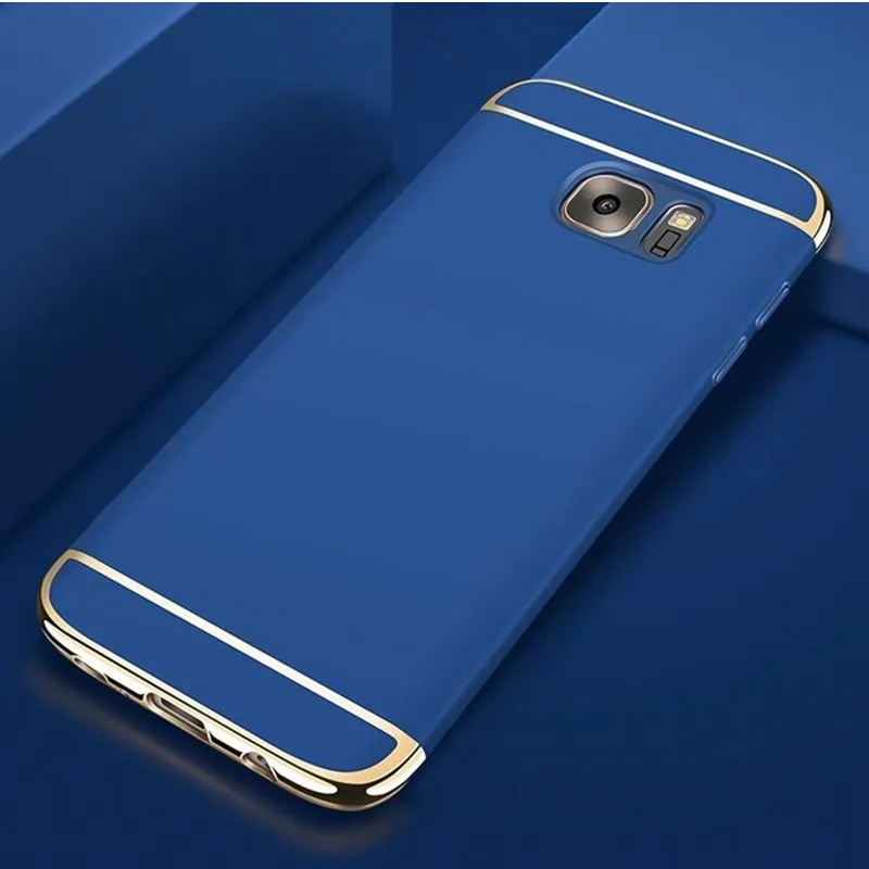 High glossy electroplated plastic phone case for samsung galaxy S7 edge S7edge 3in1 stage joint full coverage cover coque | Мобильные
