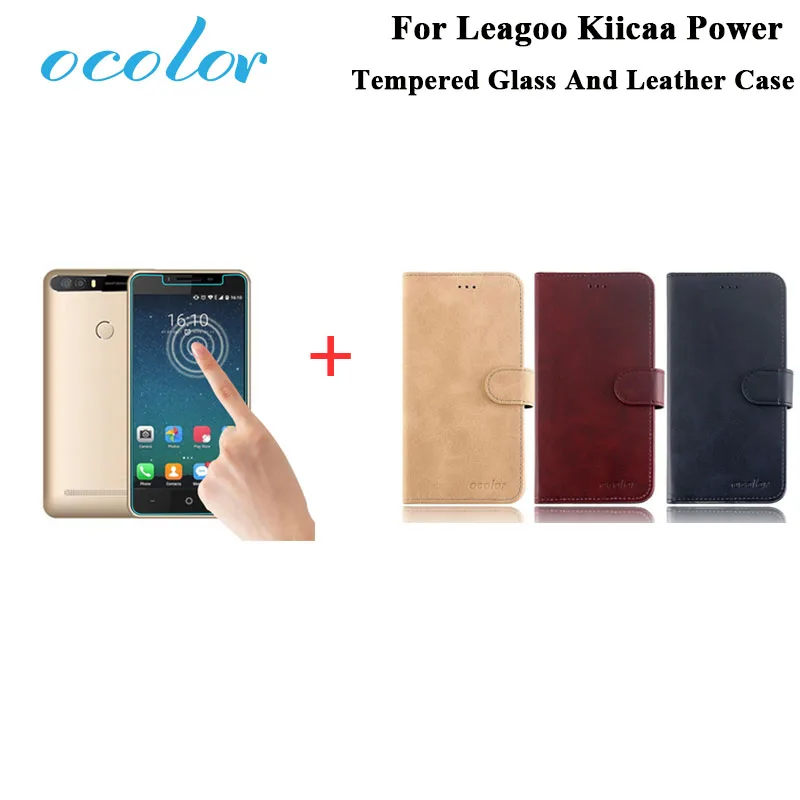 Ocolor для Leagoo Kiicaa Мощность кожаный чехол флип с откидной ножкой карманом карты и