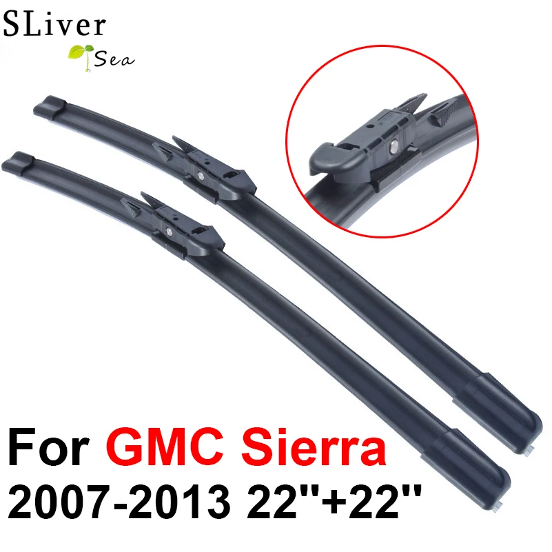 SLIVERYSEA Wiper Blades For GMC Sierra 2007 2013 22''+22'' High Quality