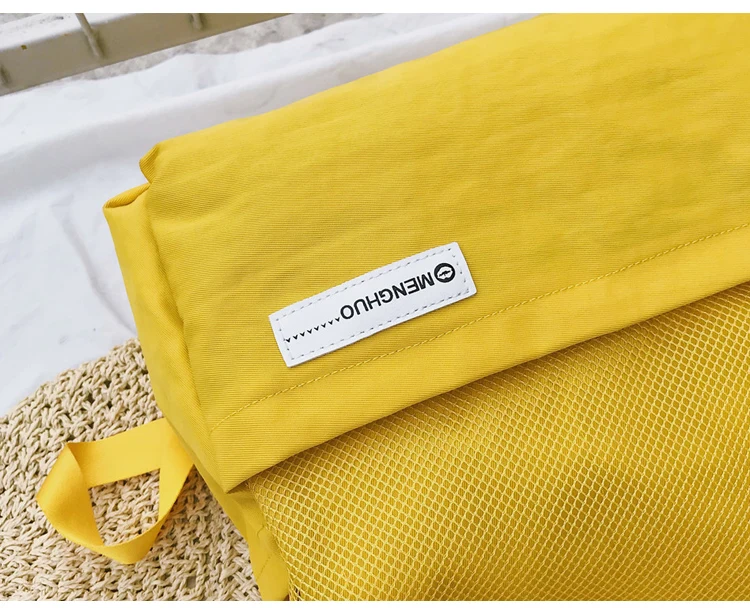 Menghuo Simple Style Net Backpack Women Backpacks for Teenage Girls School Bags Fashion Vintage Solid Leisure Book Bag Mochilas (52)