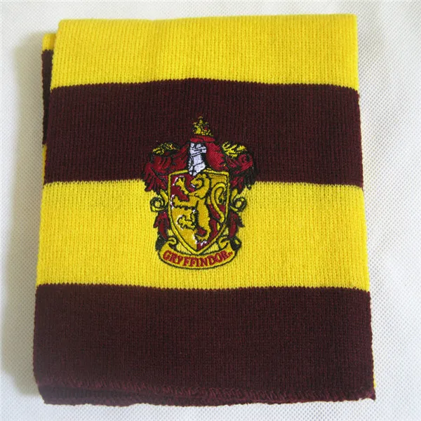 

(200 pieces/lot) Wholesale Gryffindor Slytherin Ravenclaw Hufflepuf Scarf With Badge Four College Scarf for Gifts Harris Costume