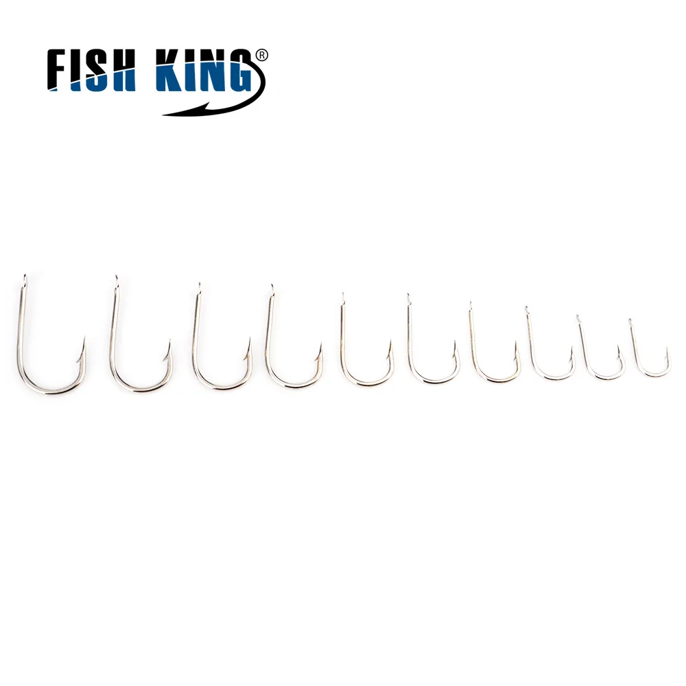 FISH KING 100 шт./лот рыболовный крючок из высокоуглеродистой стали 515N 1#-10# короткие плоские хрустальные крючки плоские острые рыболовные снасти