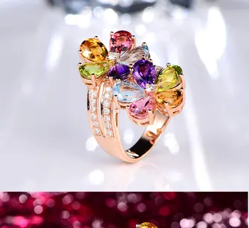 

Luxury colorful crystal rings, direct sales, new spot in Europe and America