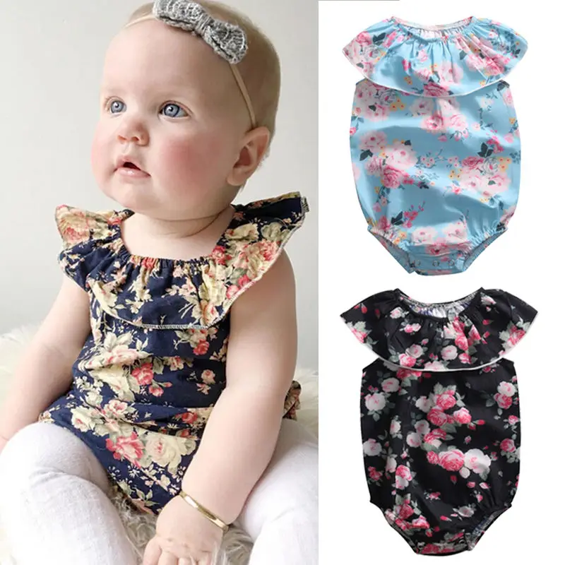 2017 new arrival Summer Newborn Toddler Baby Girls clothes Off Shoulder