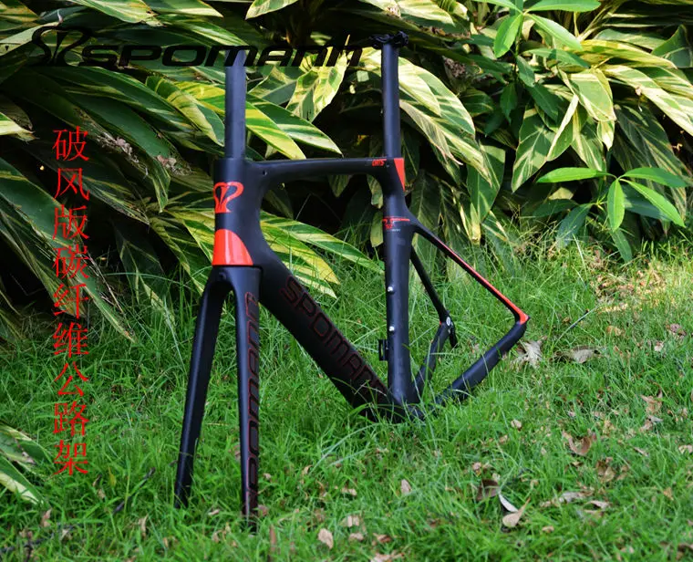 Top Newest 3 colors SPOMANN Racing 700C Road bike matte UD full carbon fibre bicycle frames+fork+seatpost+headsets+BB Free shipping 1