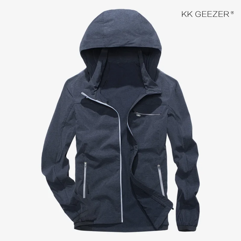 70% OFF Men Jacket Autumn Thin Breathable Hooded Light Jackets High Quality Spring Zipper Windproof Loose Coat Overcoat Men Jacket