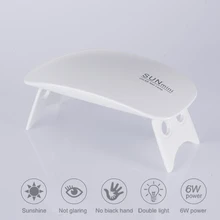 Замочить от УФ-светодио дный лампы 6 Вт USB Вилки машины маникюр ногтей для ногтей сушилка быстро сухой 45 s 60 s таймер Портативный Мини УФ светодио дный лампа