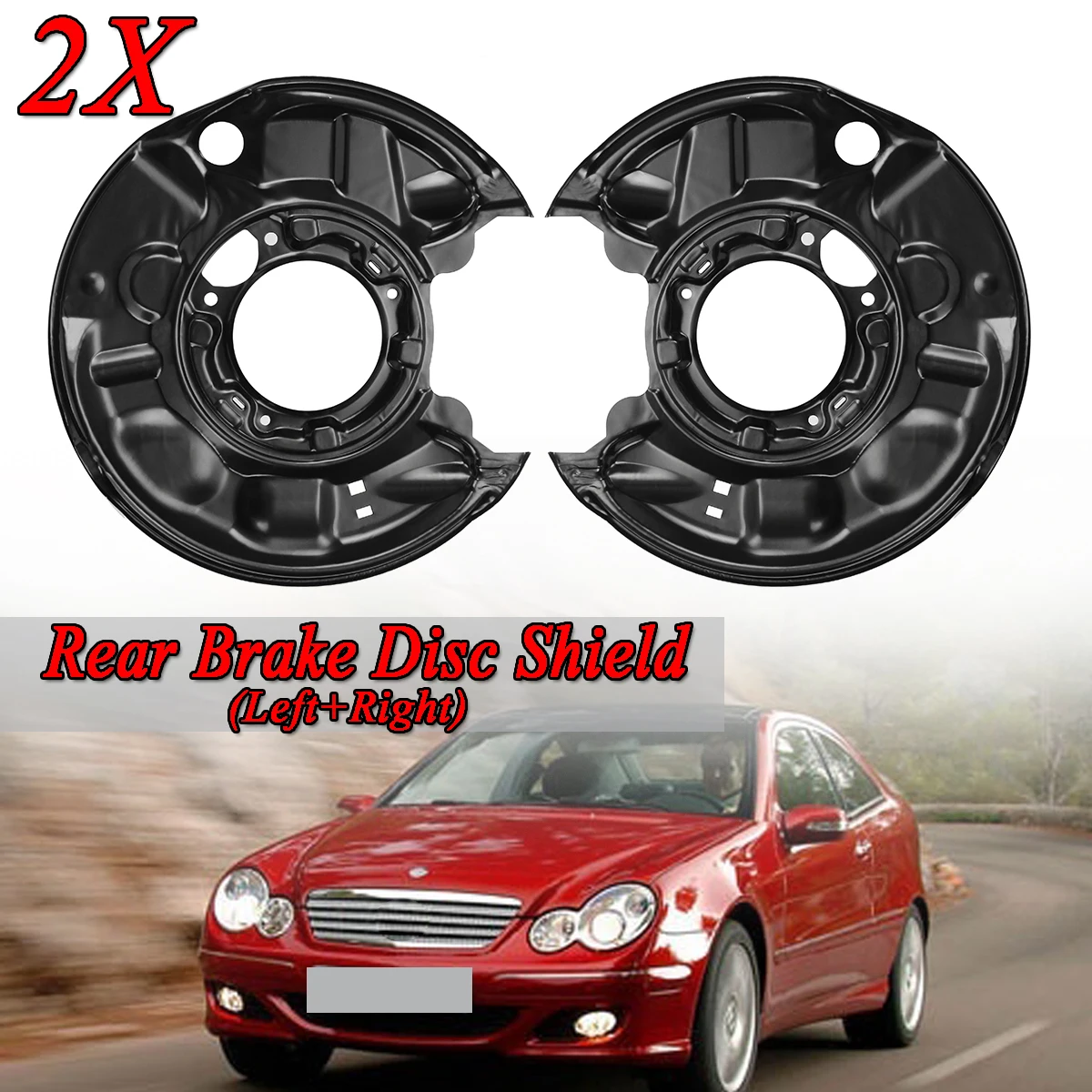 A Pair New Rear Brake Disc Shield For Mercedes C Class W203 CLK 209 SLK