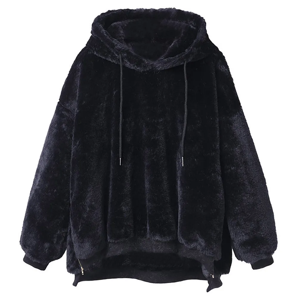 discounted #4 DROPSHIP 2018 HOT Fashion Womens Winter Warm Fluffy Coat Fleece Fur Outerwear Sweatshirt Coat F