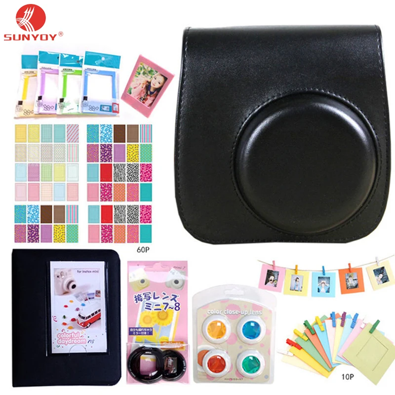 

Colorful Camera Case Bag Set with Filters Album Hang Frames Selfie Lens Film Frames for Fujifilm Instax Camera, Free Shipping