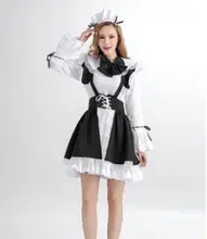 Lolita maid vestido anime maid vestido para las mujeres vestido de dama patrón de vestido de mucama cosplay