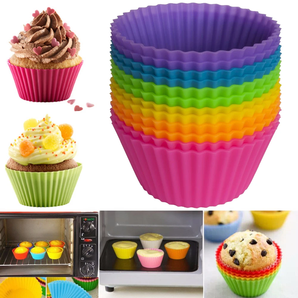 1 pcs Silicone Muffin Cookie Cup Cake Jelly Chocolate Baking Mold Mould Bakeware 