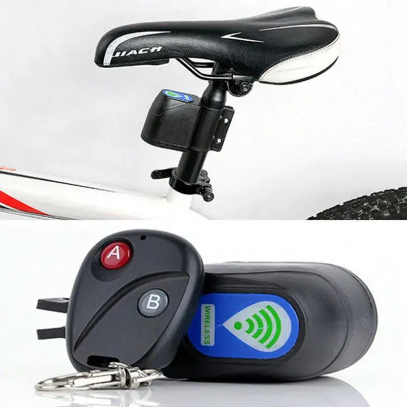 2 Pcs Professional Anti-theft Bike Lock 105dB Bicycle Alarm Cycling Security Lock Wireless Remote Control Vibration Alarm