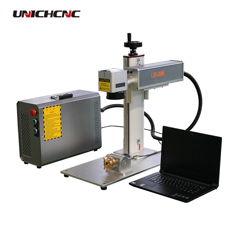 

Unichcnc Aluminum name card fiber laser marking machine 2019 hot selling