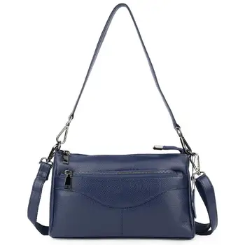 

Luxury Messenger Handbags Black/Blue/Red/Light Purple Women Bags Designer 2019 Genuine Leather 2 Chains Ladies Shoulder Purse