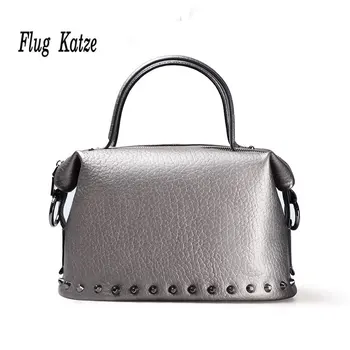 

New European ladies fashion trend of shopping bag shoulder bags rivet Messenger bag bulk bag cow Leather women handbags
