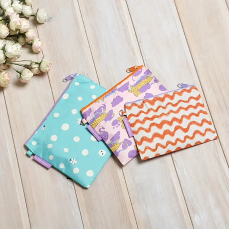 

3PCS Cute Cosmetic Bag Stripe Zipper Make Up Case Toiletry Organizer Storage Beauty Portable Makeup Wash Women Travel Kit Pouch