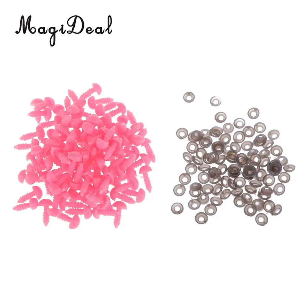 100Pcs Plastic Dolls Noses Acrylic 7x9mm Safety Nose Toy Animal Bear Dog DIY Making Accessories Crafts