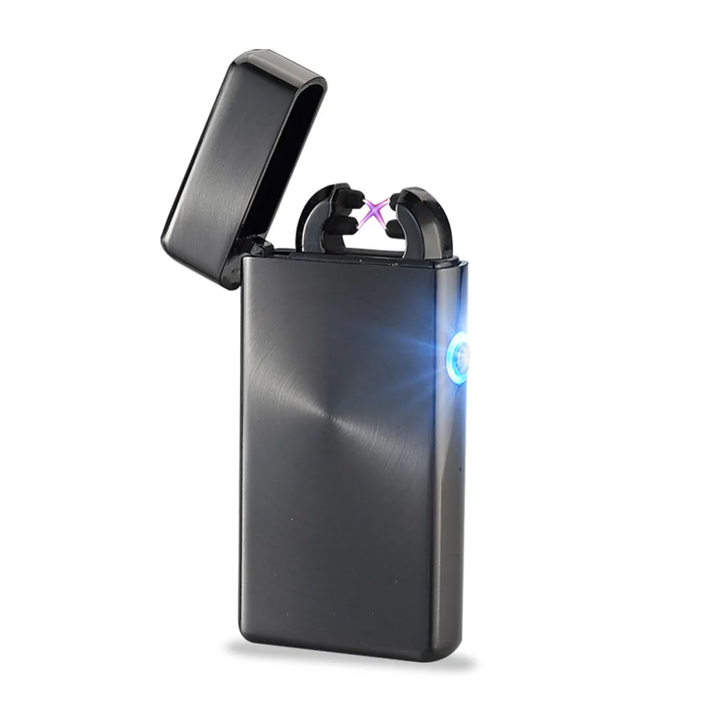 Buy Fashion Dual Arc USB Electronic Rechargeable Lighters Cross Flameless