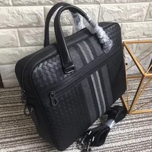leather bag briefcase braided bag Men's business bag Handbag briefcase men cowhide Embr oidery Briefcase briefcase