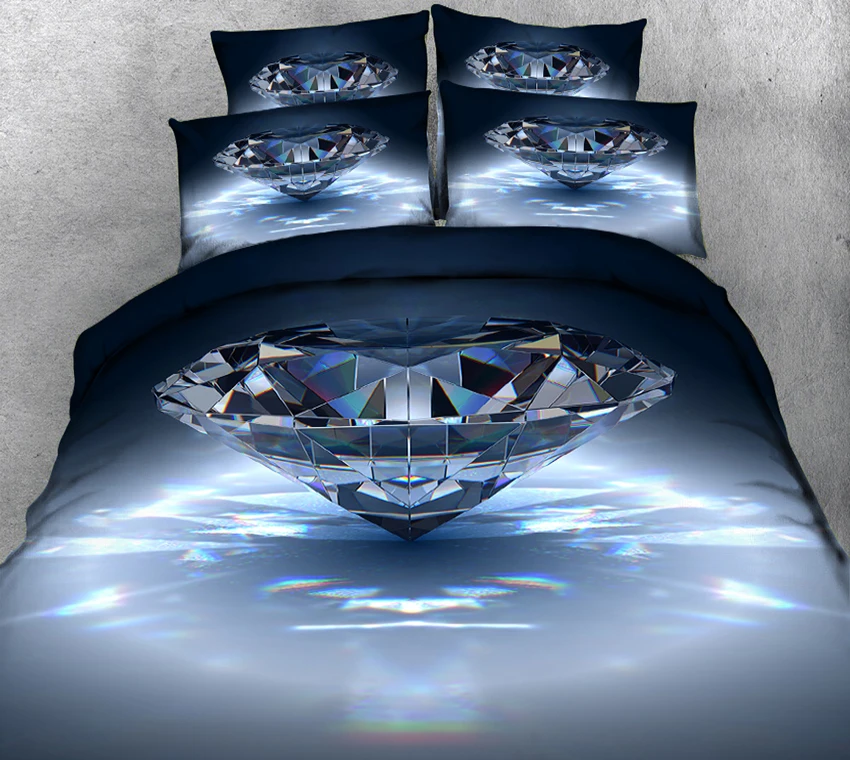 3D набор постельного белья queen Twin Full drap de lit с алмазным узором 4 шт. простыня принтом