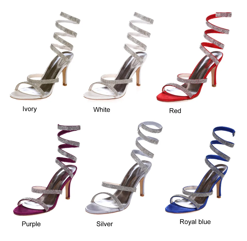 rhinestone spiral heels