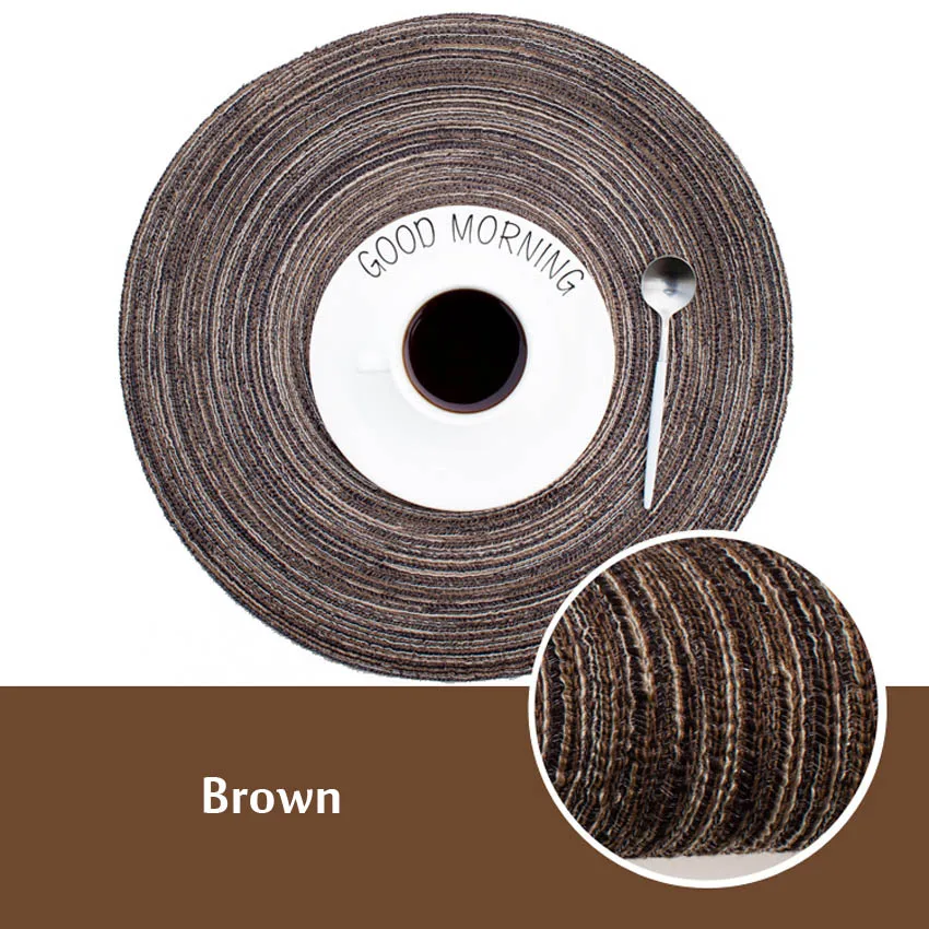 Круглая подставка под прибор хлопок пряжа салфетки современные Nordic колодки сплошной цвет обеденный стол коврики диск колодки чаша подставки 35 см Tischset