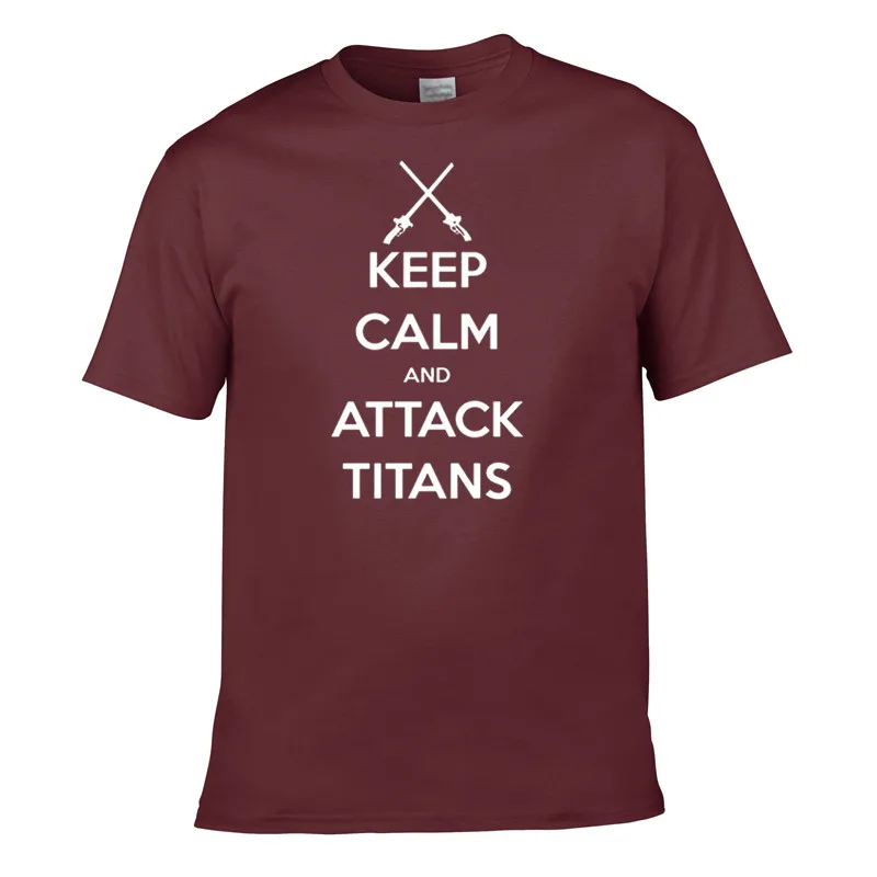 Новый дизайн моды Keep Calm and Атака Титанов взрослых Футболка с принтом летние шорты