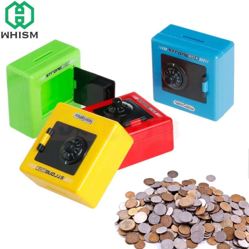 

WHISM Mini Plastic Piggy Bank Safe Lock Money Holder Password Coin Storage Boxes Money Saving Organizer for Children Kids Gifts