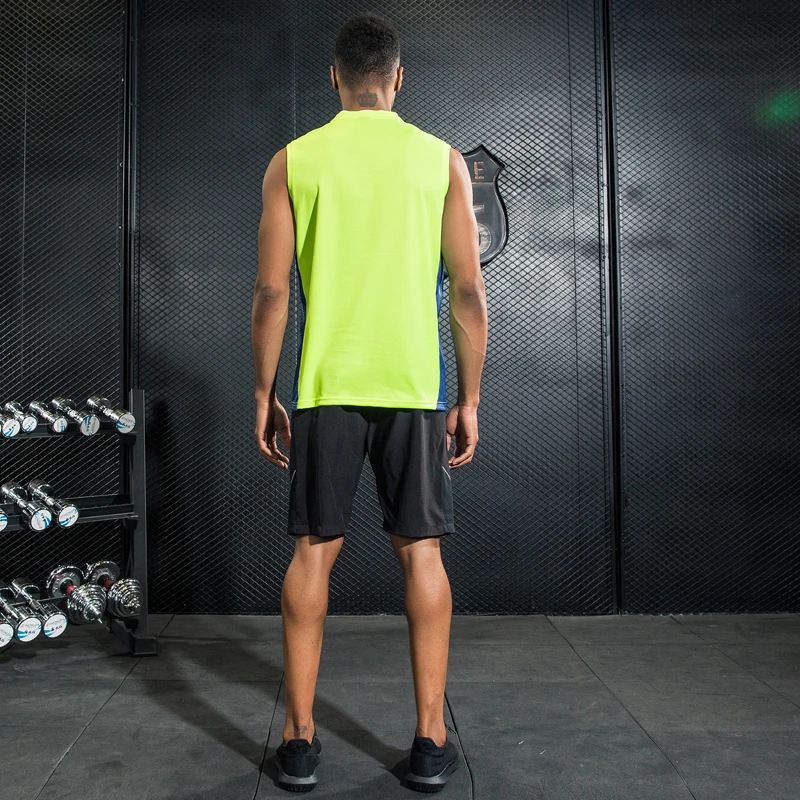 BINTUOSHI camiseta de tenis de mesa sin mangas + Pantalones cortos para hombre ropa de tenis de bádminton conjunto de chaleco deportivo transpirable de secado rápido BINTUOSHI camiseta de tenis de mesa sin mangas + Pantalones cortos para hombre ropa de tenis de bádminton conjunto de chaleco deportivo transpirable de secado rápido