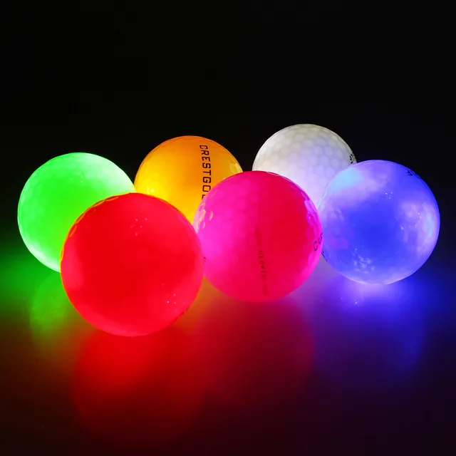 20pcs/Lot Crestgolf Flashing Glowing Golf Ball Night Glow Flash Light Up LED Golf Ball,Six Color (Updated Mixed Color Brighter) mixed colors