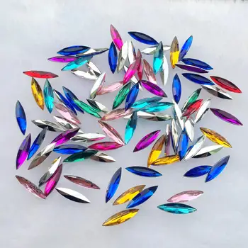 

Bling Crystal Clear Resin Rhinestone Cabochon Acryl Stone DIY Wedding Decoration Crafts 600pcs/lot 4*15mm -E89*4