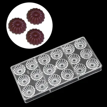 

3D Flower Shaped Screw Hard Polycarbonate Chocolate Mold Baking Candy pastry confectionery tools Christmas