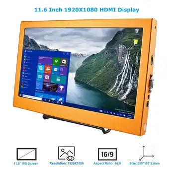 Elecrow 11.6 Inch LCD Screen 1920x1080 HDMI PS3 PS4WiiU Xbox360 Display Monitor for Raspberry Pi 3 B 2B B+ Windows 7 8 10