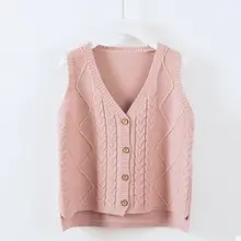 Пончо Pull Fall Winte осенний Свободный вязаный жилет без рукавов с v-образным вырезом однобортный женский свитер Безразмерные топики Femme