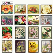 Цветы цифровая живопись ручная роспись маслом по номерам картина маслом, картины украшение дома