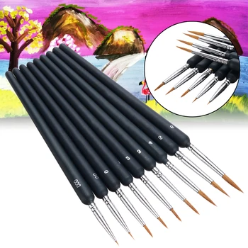 

9Pcs Fine Watercolor Paint Brushes Weasel Hair Paint Brush Pen Sketched Line Pen for Oil Painting Drawing Stylus Art