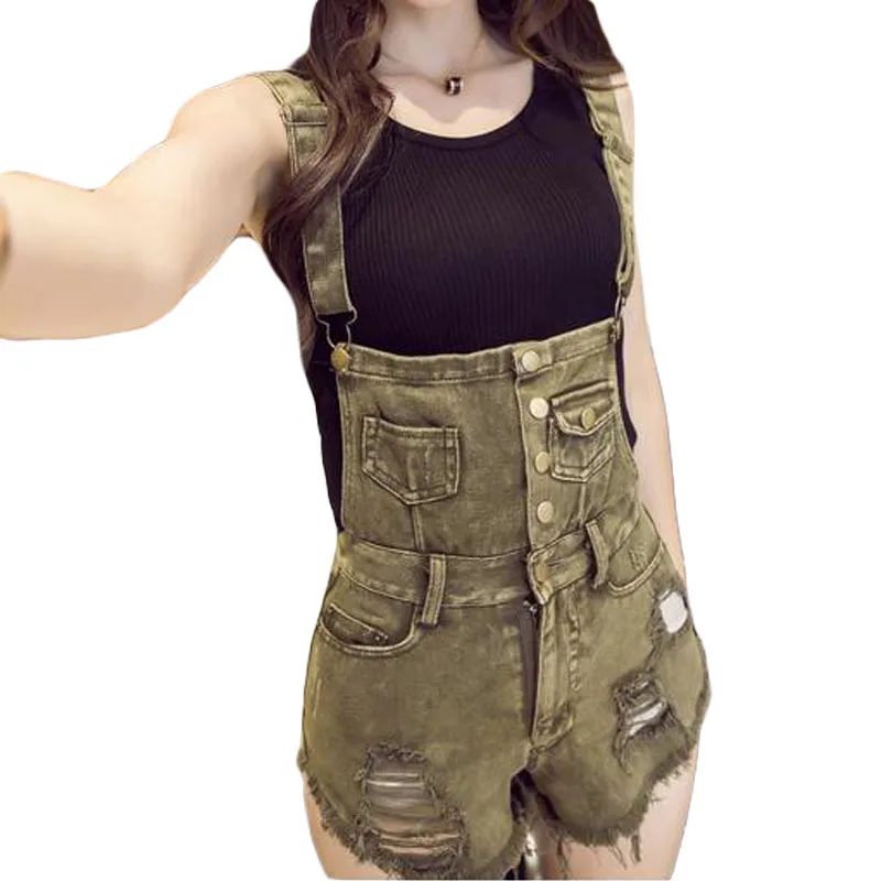 olive green short romper