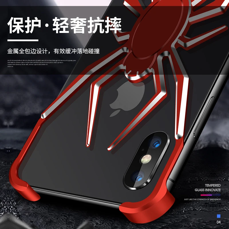 Чехол с пауком для Apple iPhone X XS Max, чехол для iPhone 11 Pro Max Xr 8 7 6 6s Plus, роскошный стиль, противоударный