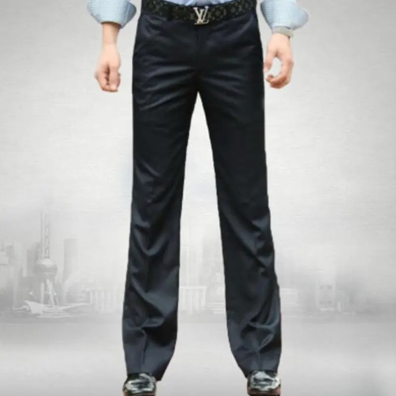 Men's Suit pants New flared pants Male Summer Straight Suit British leisure Free hot feet trousers Formal For Men