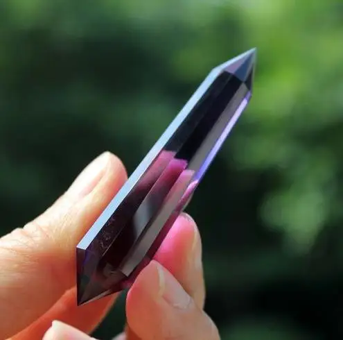 

12 sided VOGEL Style Synthetic Deep Purple QUARTZ CRYSTAL DT POINT Healing 20g
