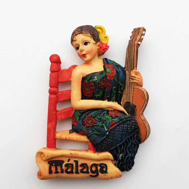 BABELEMI ручная роспись Испания Андалусия Малага гитара девушка холодильник сувенирные магниты на холодильник магниты наклейки украшение дома