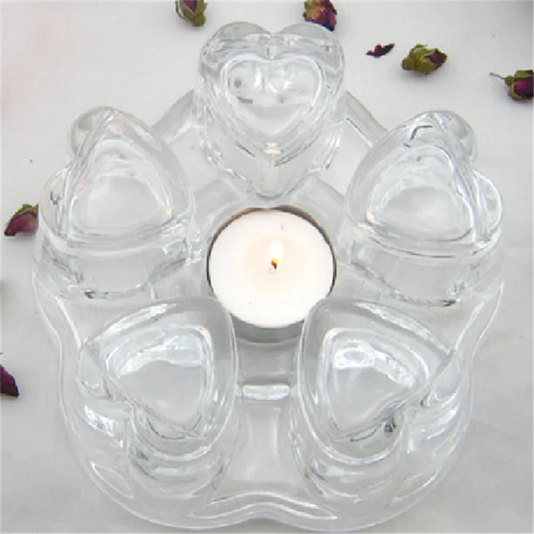 

Crystal Teapot Heating Base Glass Teapot Warmer In Heart Shape Heat Resistant for Heating Tea or Beverages